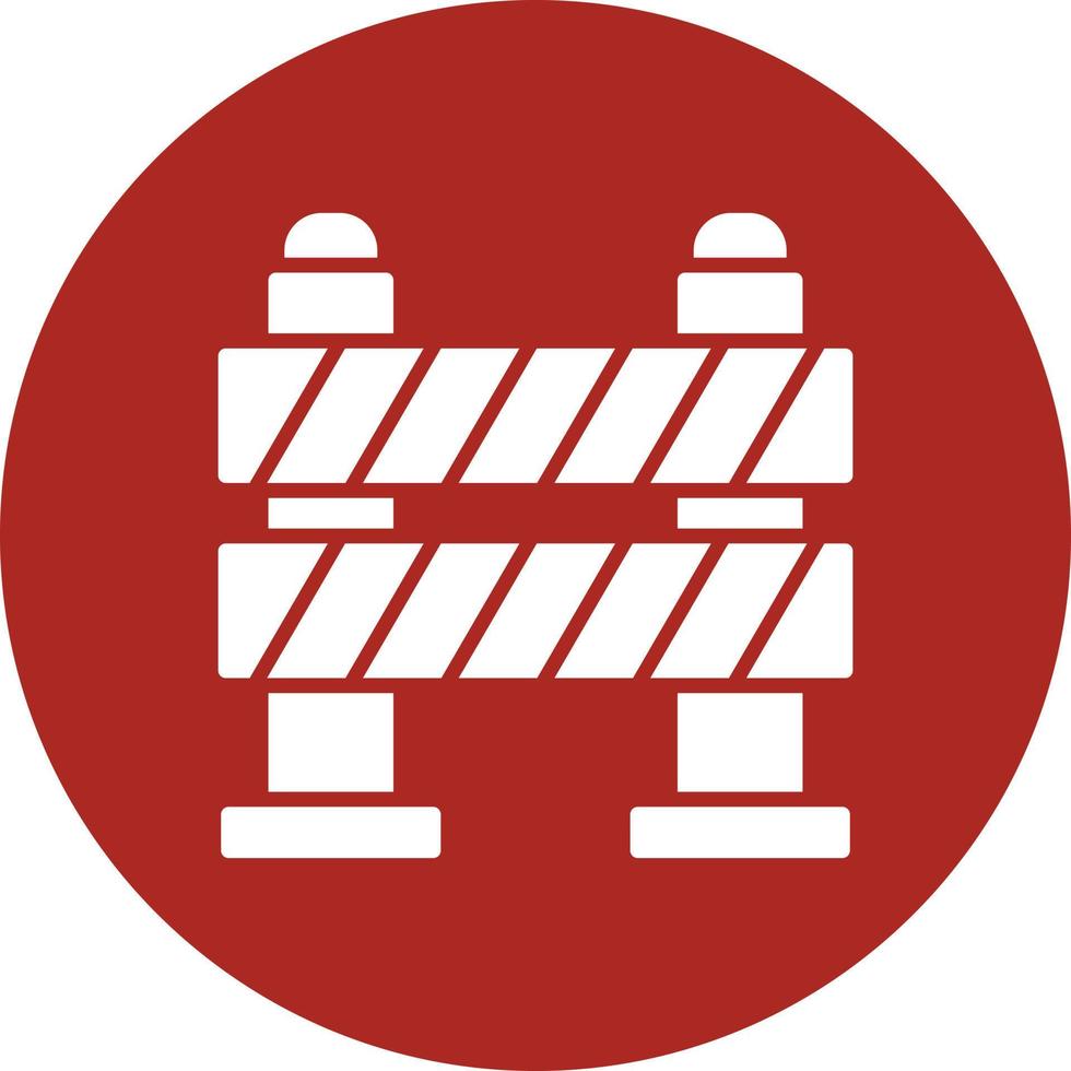17 - Road Block Glyph Circle Multicolor vector