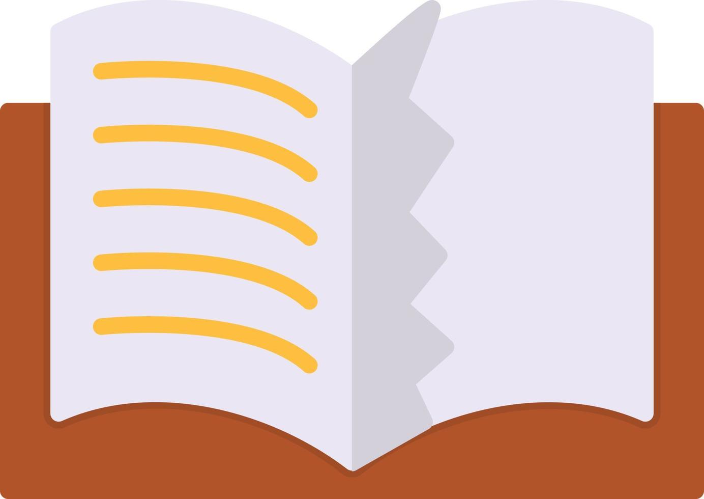 Teared Book Flat Icon vector