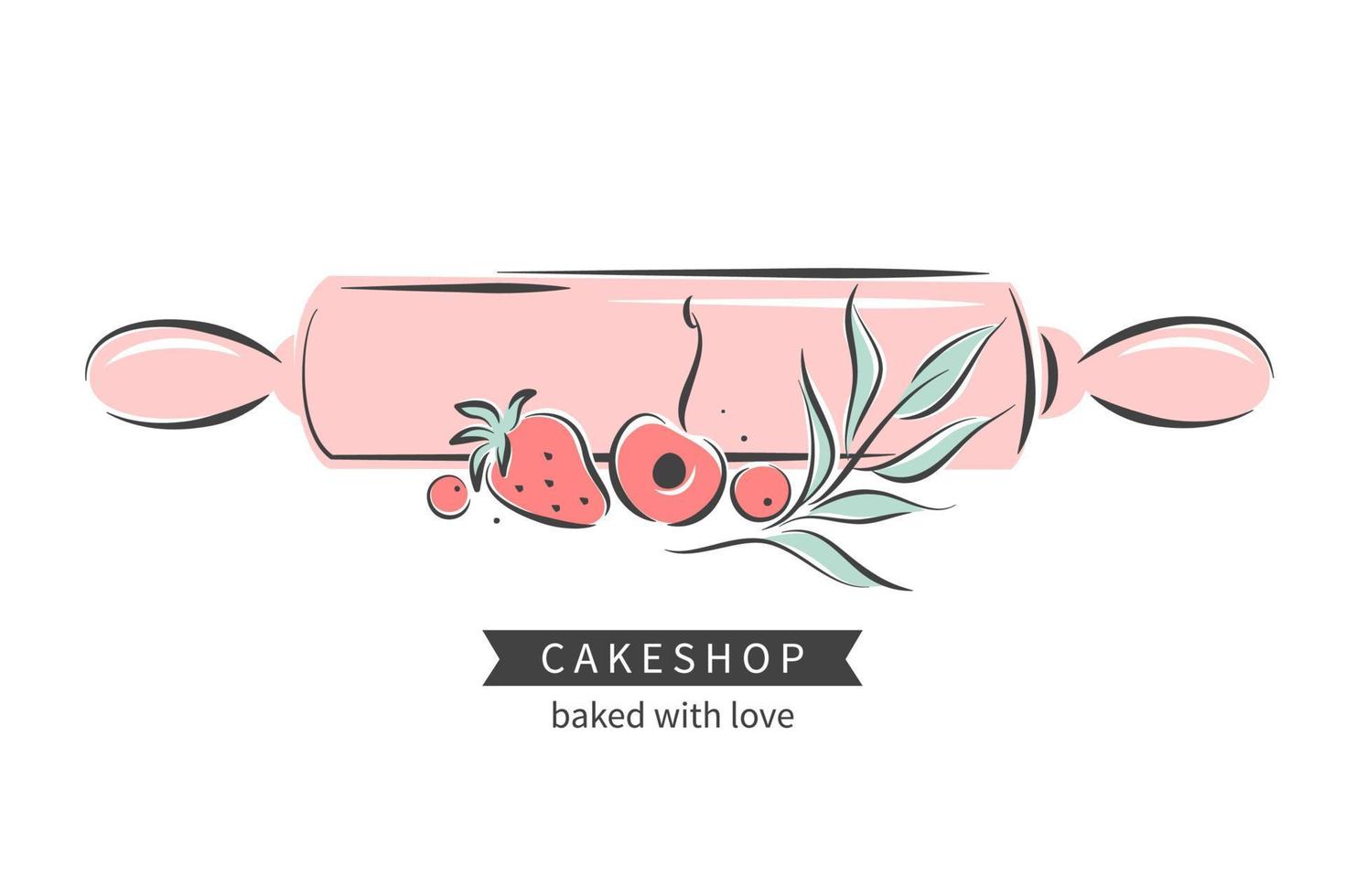 Cake shop, Bakery shop, Pastry logo design. Graphic template for bake. Vector illustration