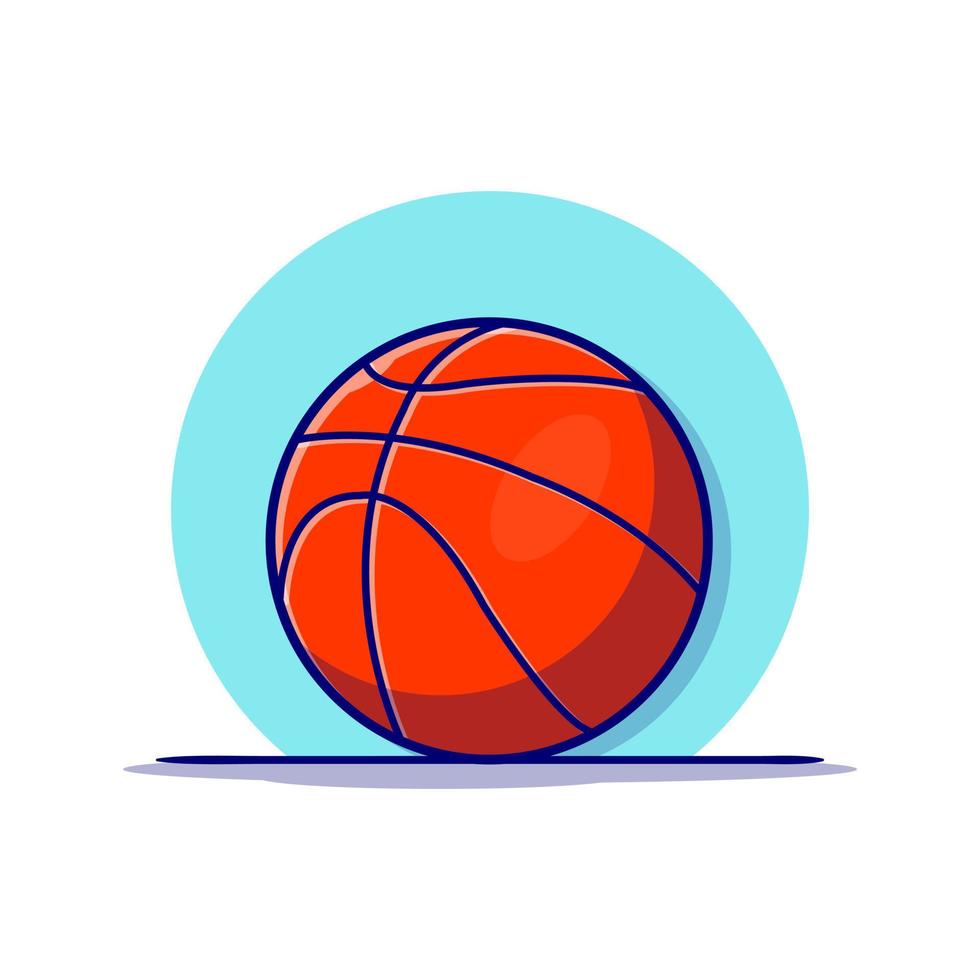Basket Ball Cartoon Vector Icon Illustration. Sport Object Icon  Concept Isolated Premium Vector. Flat Cartoon Style