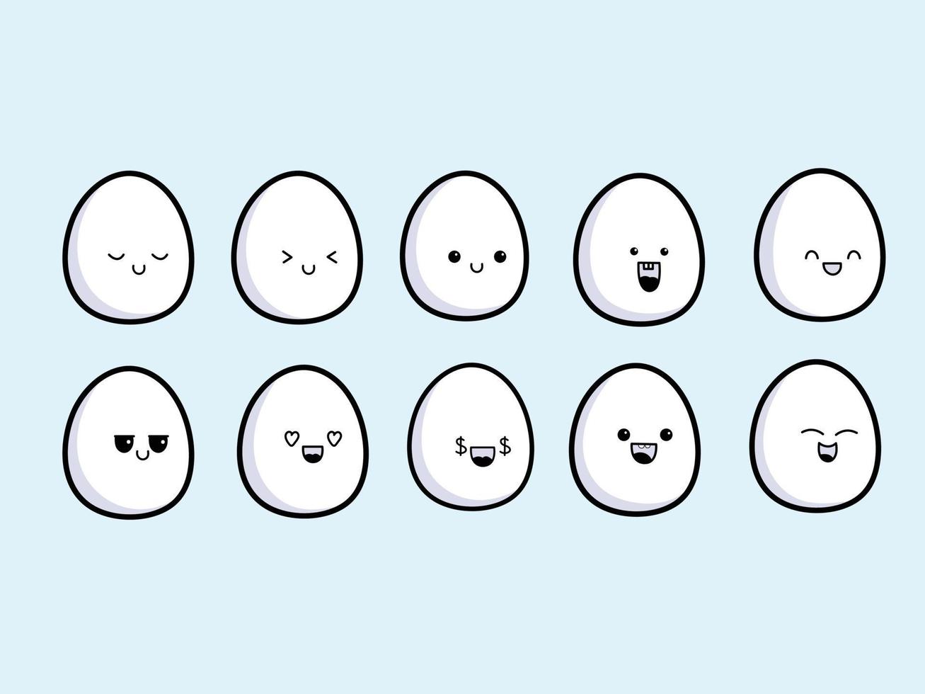 Egg icon set vector icon premium