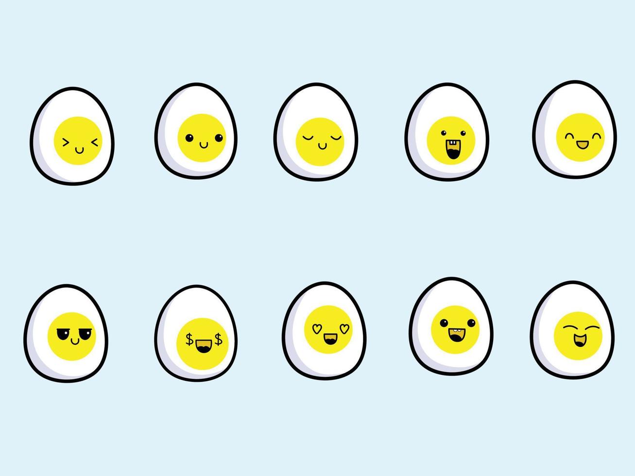 Egg icon set vector icon premium