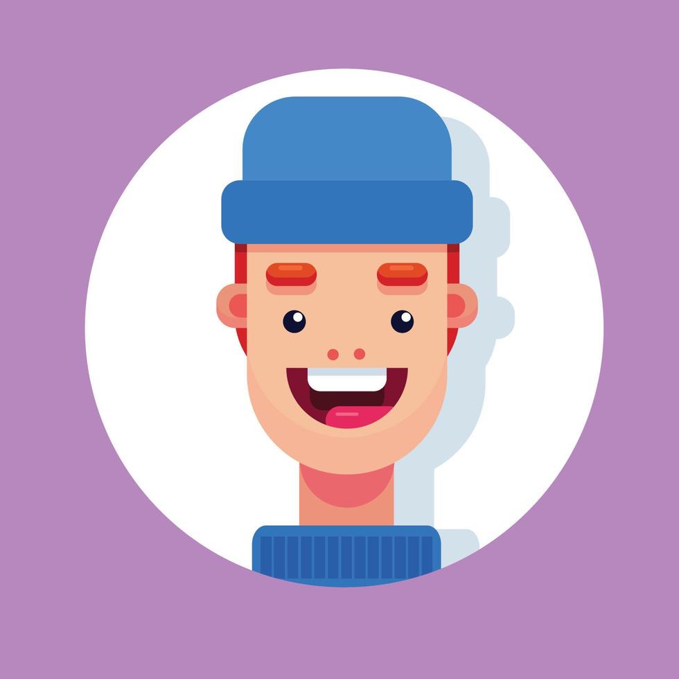 Flat Design Character, Man Portrait Illustration vector