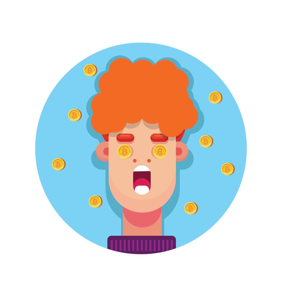 Flat Design Character, Man Portrait Illustration vector