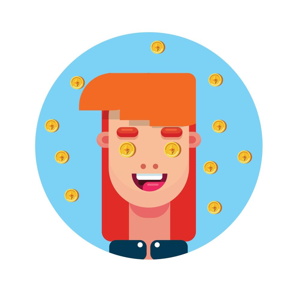 Flat Design Character, Man Portrait Illustration vector
