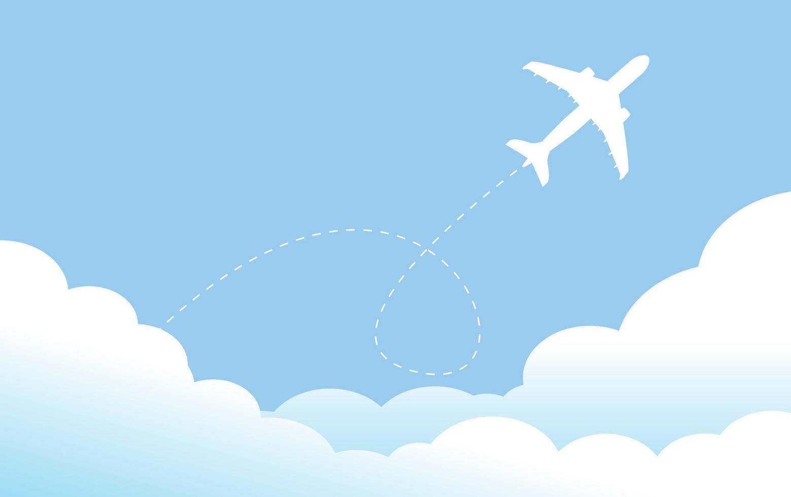 Flying Airplane Silhouette vector design