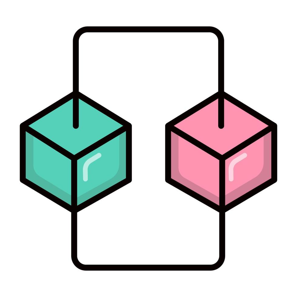 3D Architecture icon, Non-fungible token, Digital technology. vector