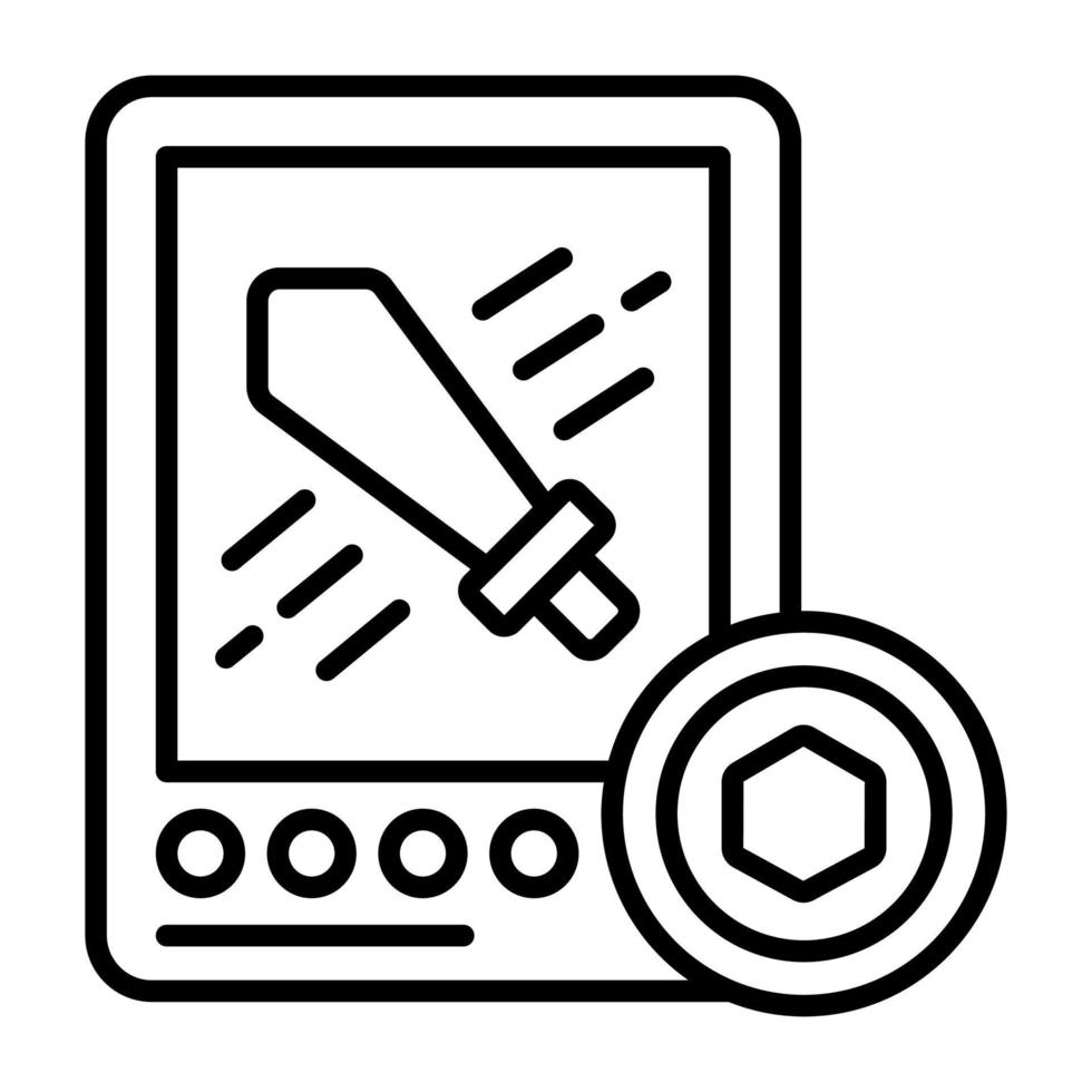 Weapon icon, Non-fungible token, Digital technology. vector