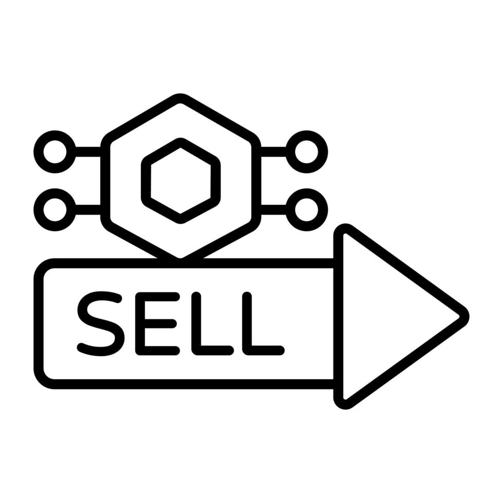 Selling icon, Non-fungible token, Digital technology. vector