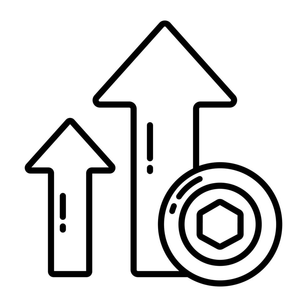 Profit icon, Non-fungible token, Digital technology. vector