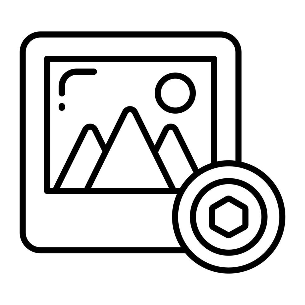 Art icon, Non-fungible token, Digital technology. vector