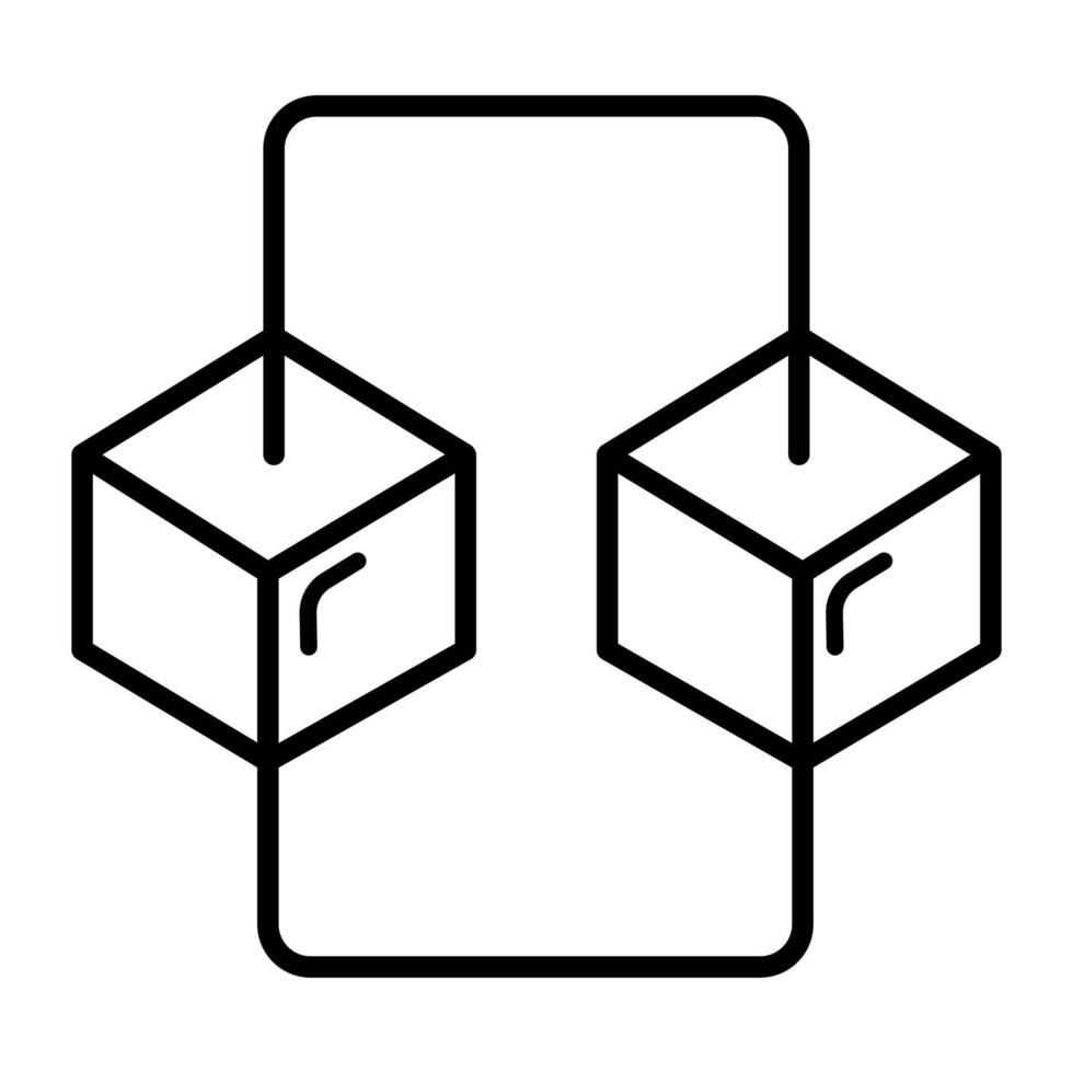 3D Architecture icon, Non-fungible token, Digital technology. vector