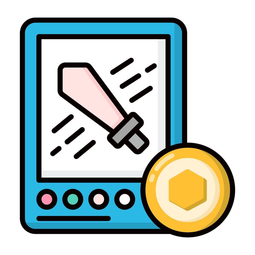 Weapon icon, Non-fungible token, Digital technology. vector
