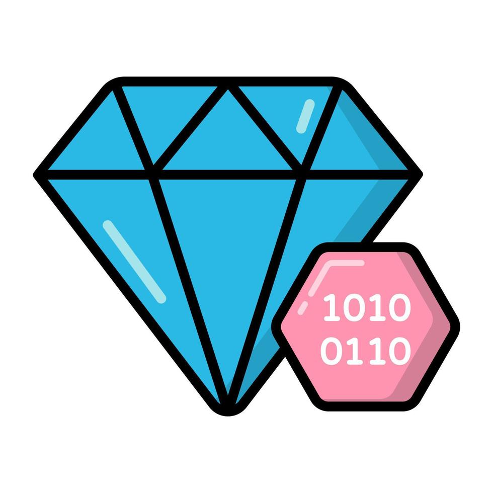 Wealth icon, Non-fungible token, Digital technology. vector
