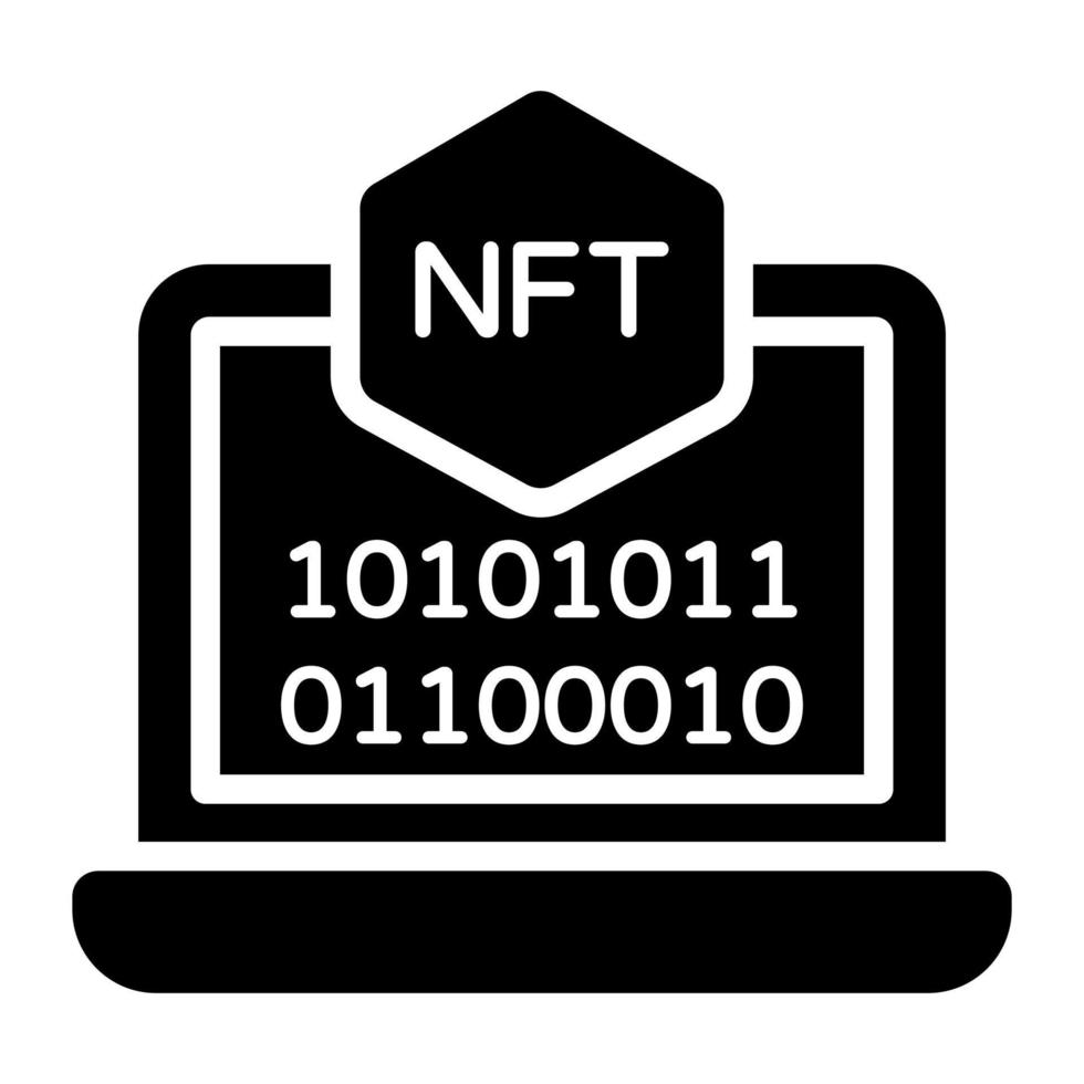 Coding icon, Non-fungible token, Digital technology. vector