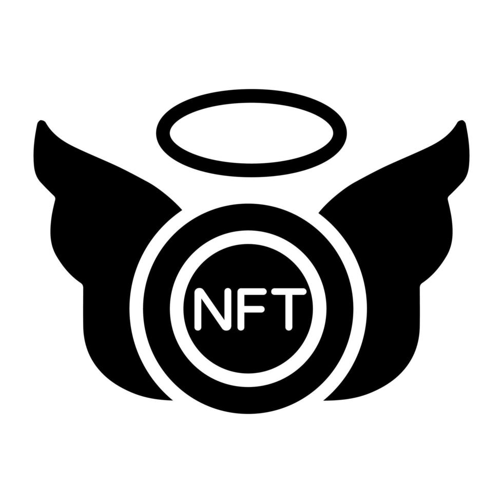 Angel icon, Non-fungible token, Digital technology. vector