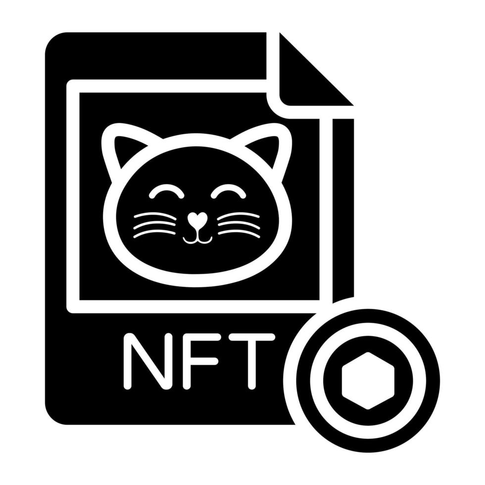 icono de tarjeta nft, token no fungible, tecnología digital. vector