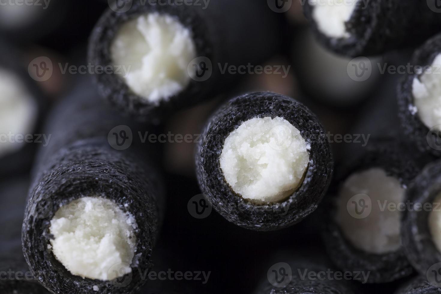 very sweet waffles and crispy black waffles made from wheat flour photo