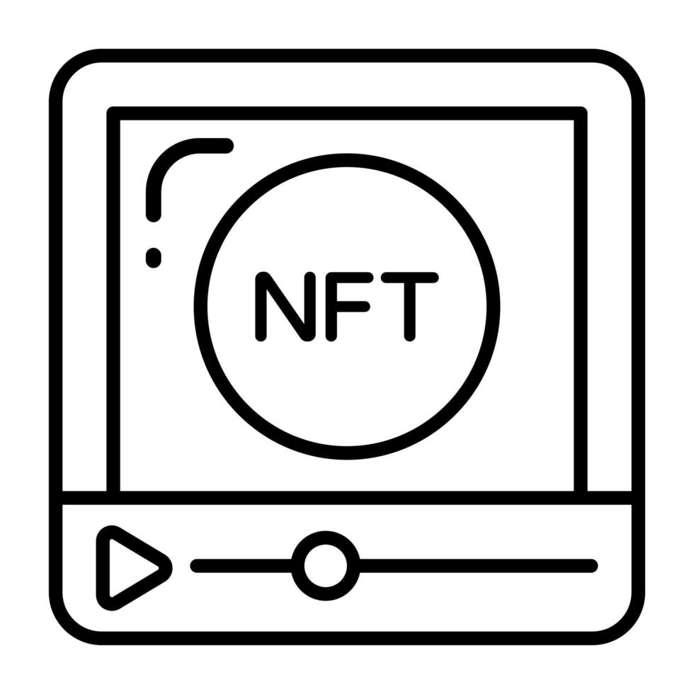 Video icon, Non-fungible token, Digital technology. vector