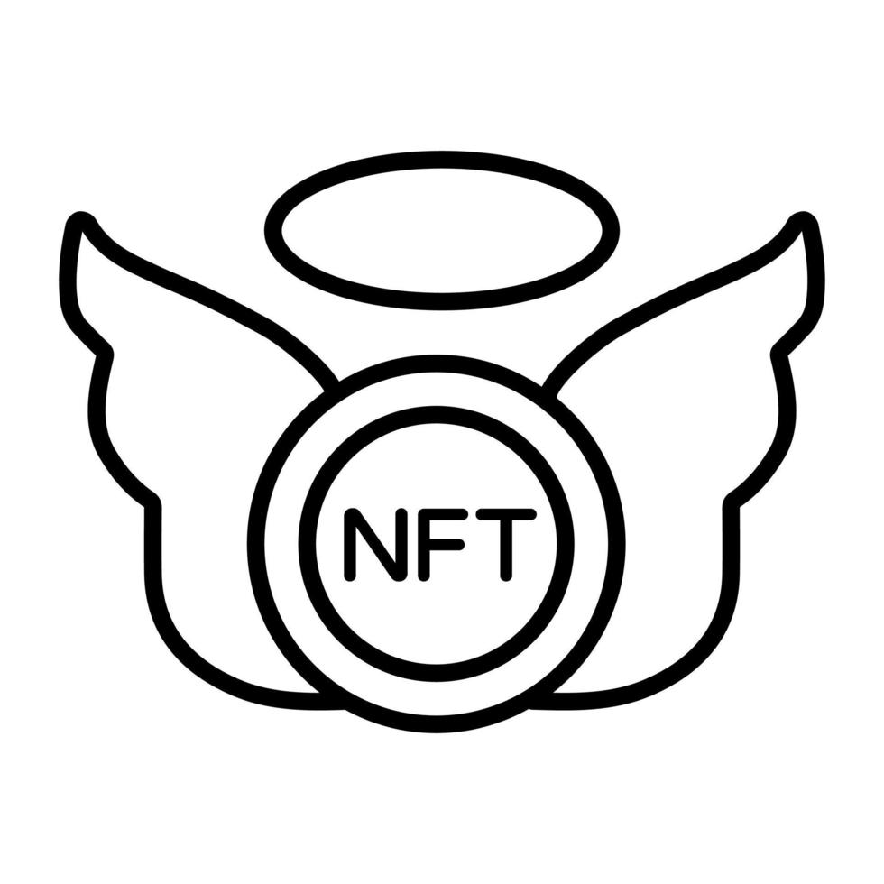 Angel icon, Non-fungible token, Digital technology. vector