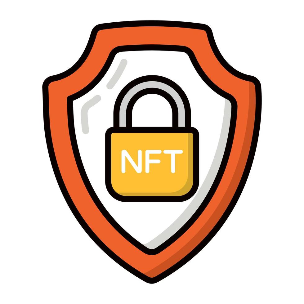 Lock icon, Non-fungible token, Digital technology. vector