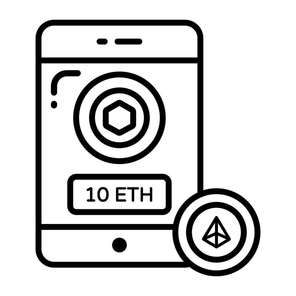 Mobile icon, Non-fungible token, Digital technology. vector