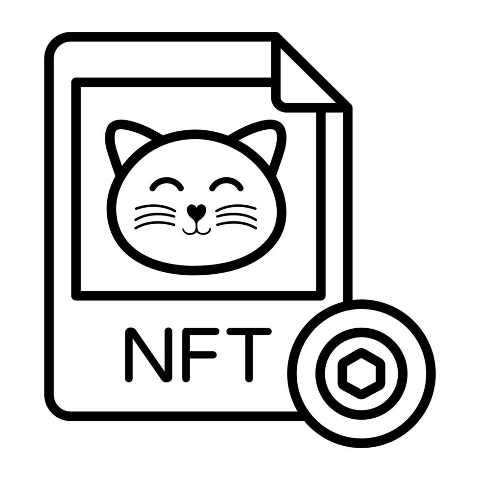 nft card icon, Non-fungible token, Digital technology. vector