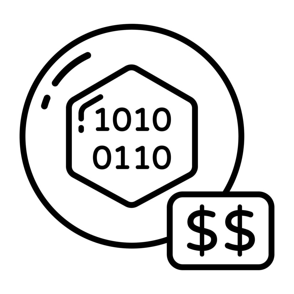 Cryptocurrency icon, Non-fungible token, Digital technology. vector