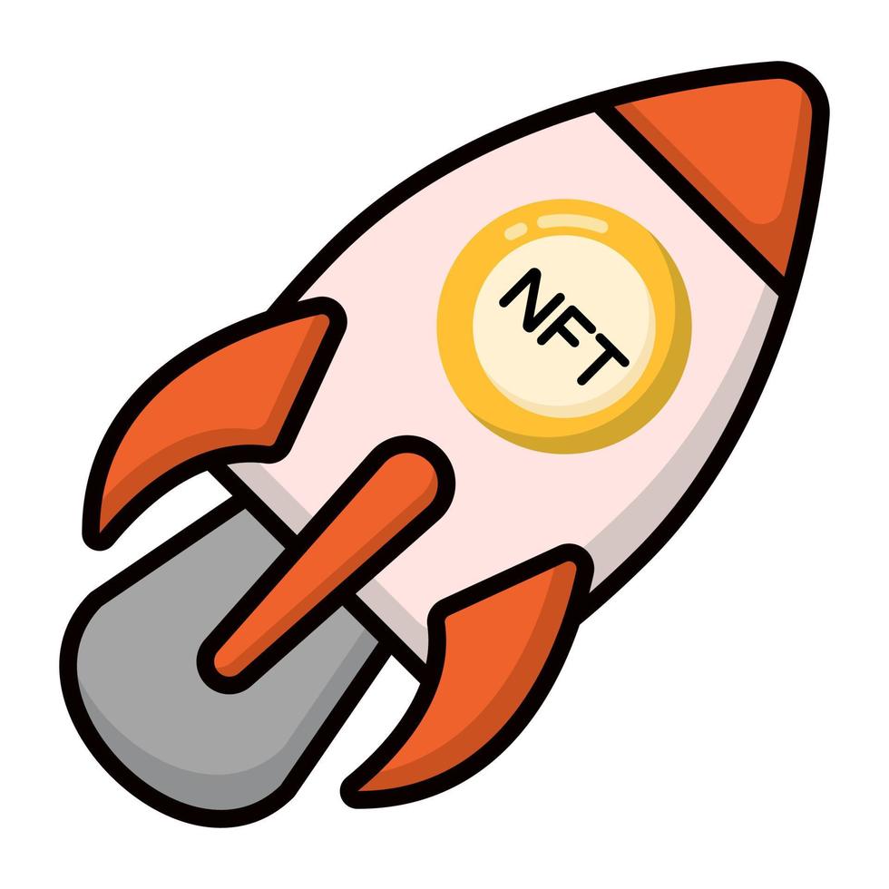 Launch icon, Non-fungible token, Digital technology. vector