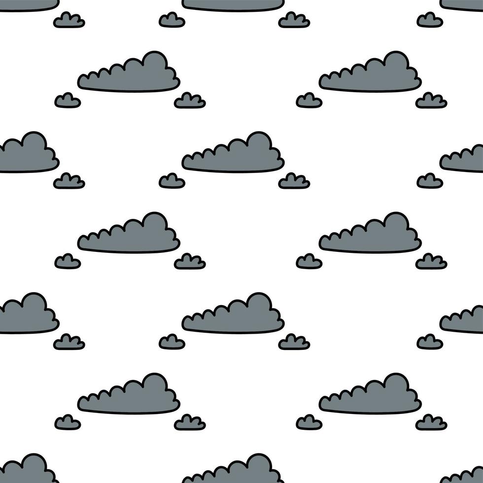 Seamless pattern with clouds. Cute doodle print with clouds. Vector background for textiles.