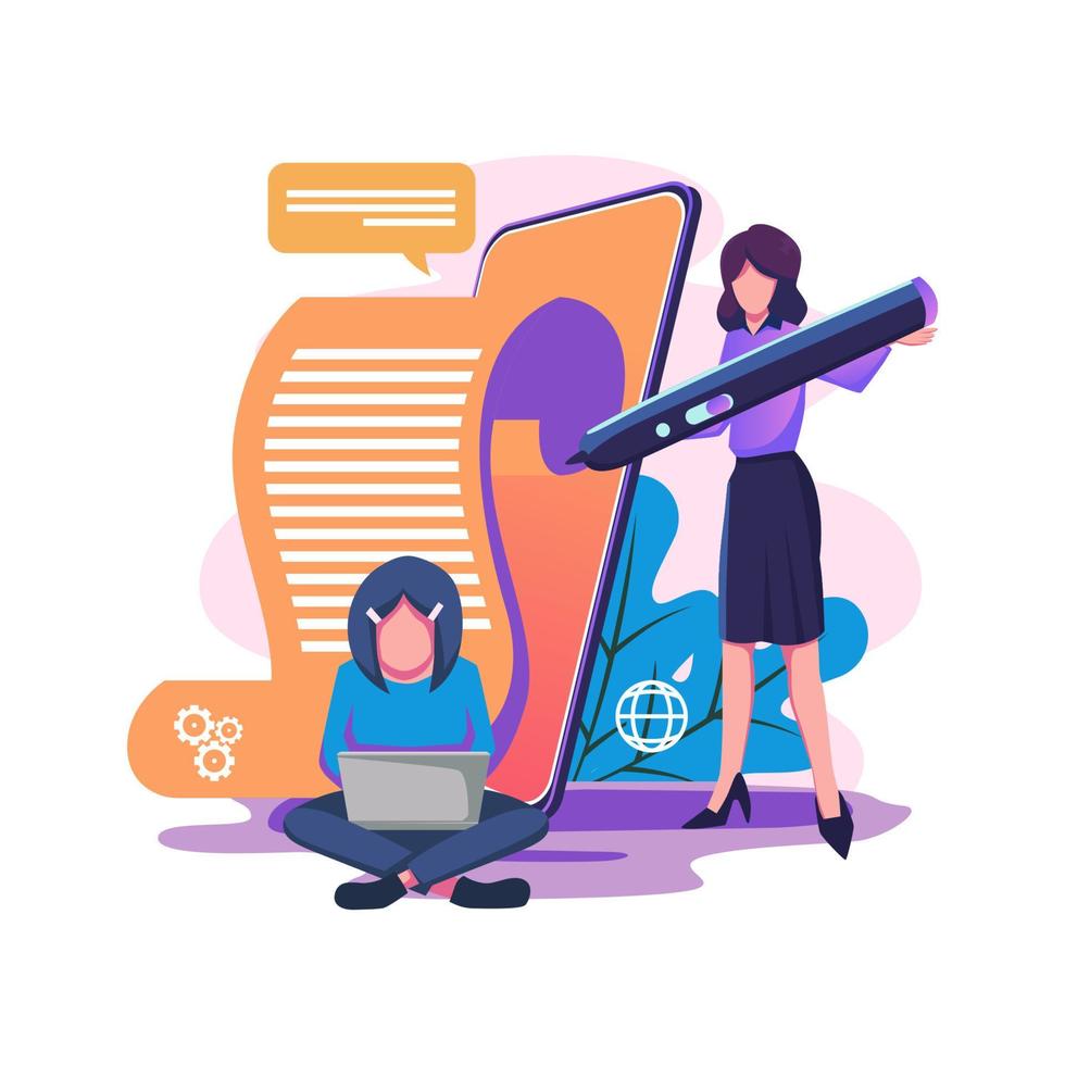 Electronic paper flat style illustration design vector