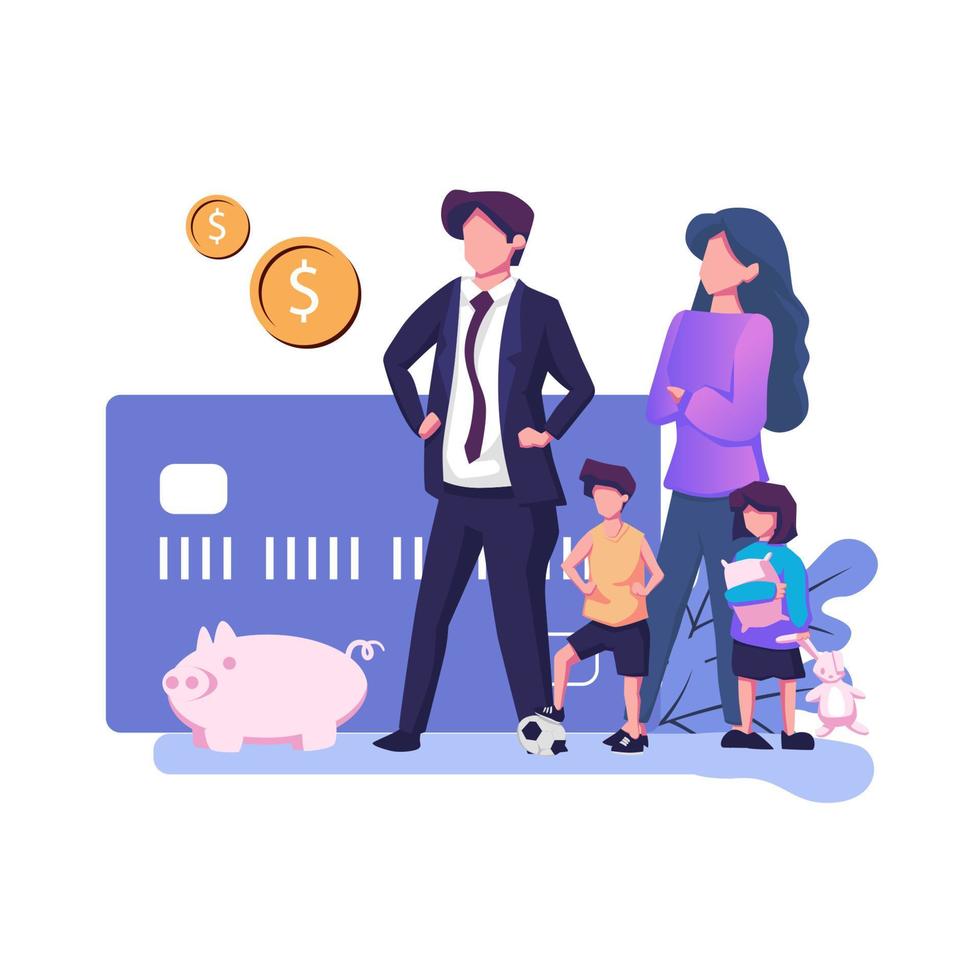 Dependent family member flat style illustration design vector