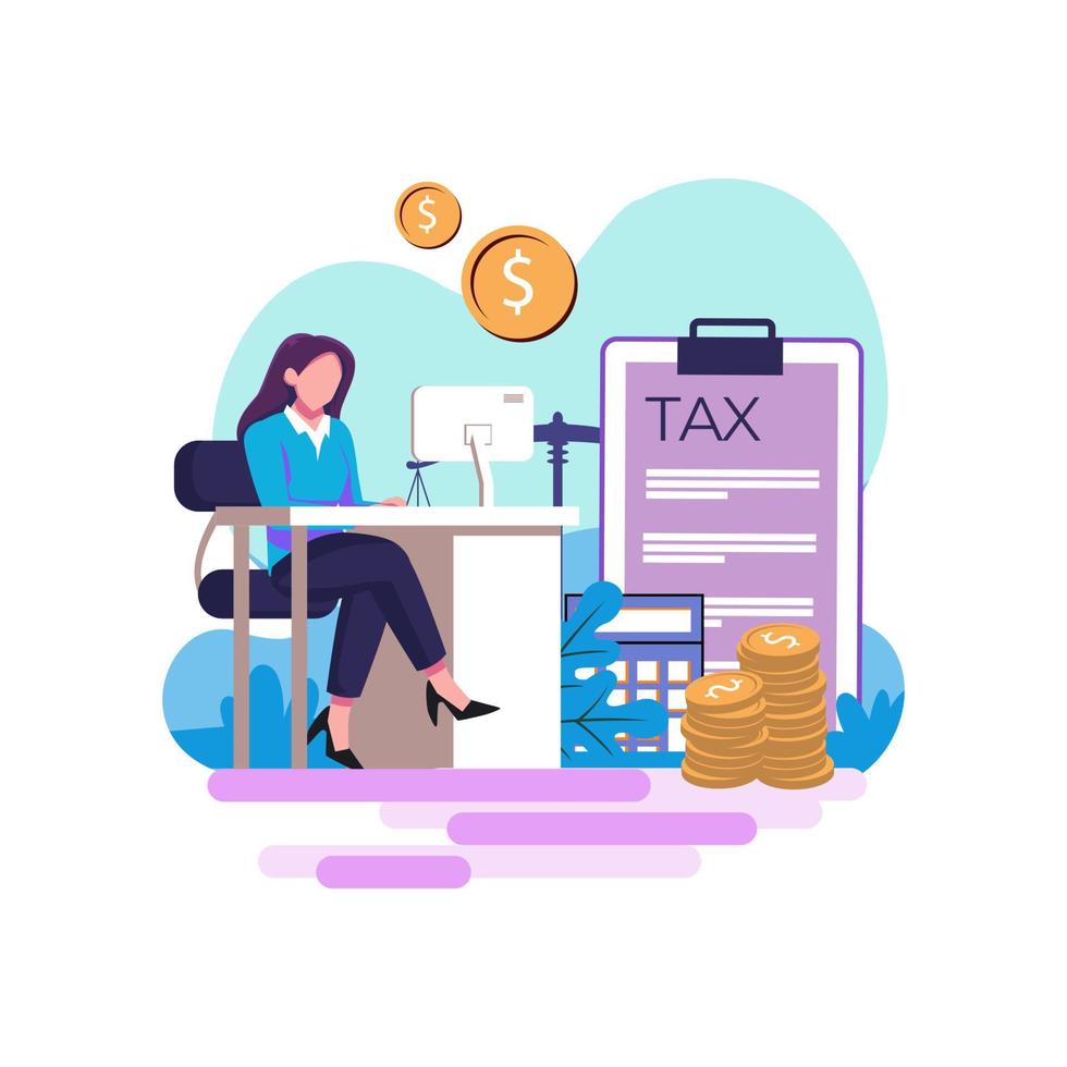 Doing your taxes flat style illustration vector design