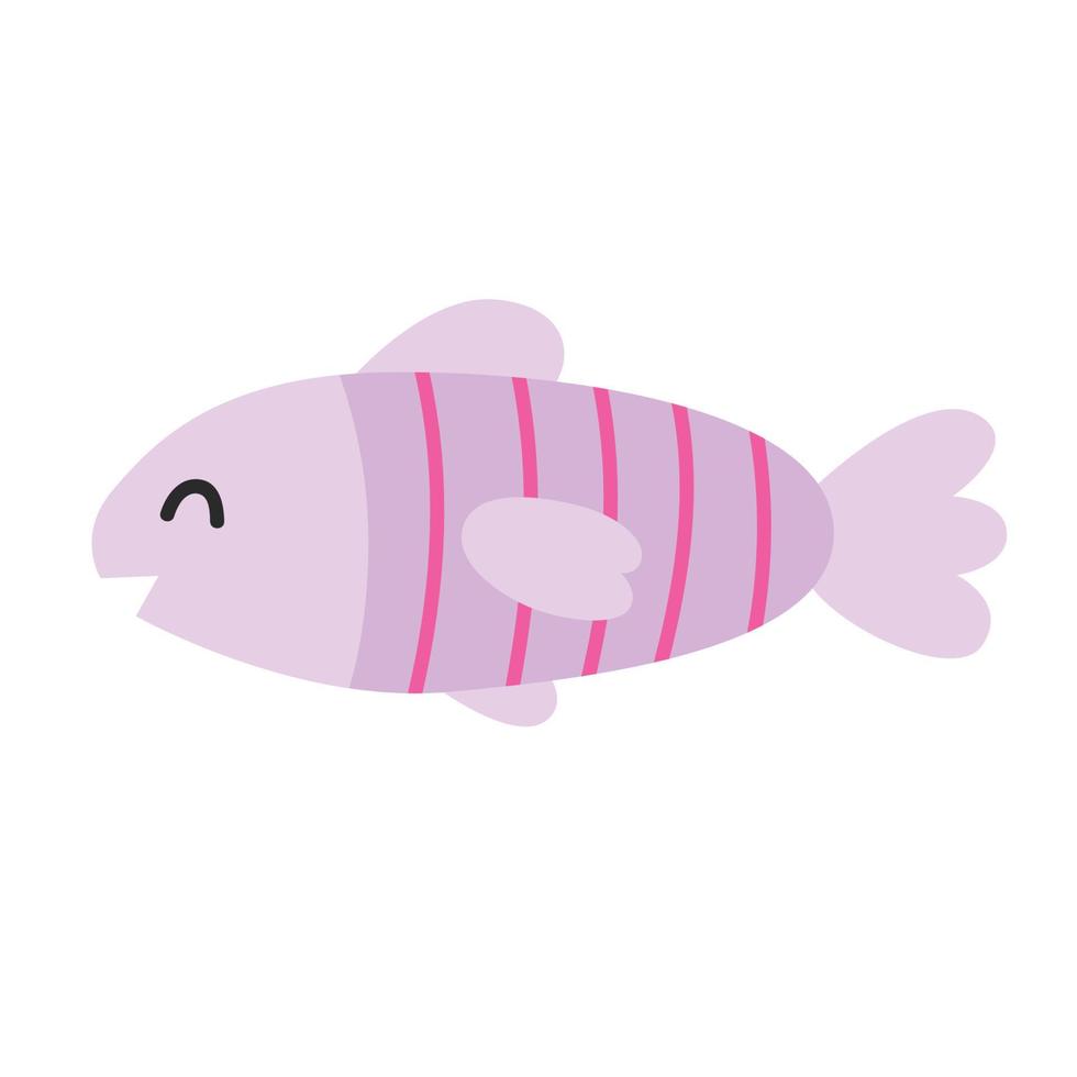 lindo pez morado. ilustración infantil vectorial vector