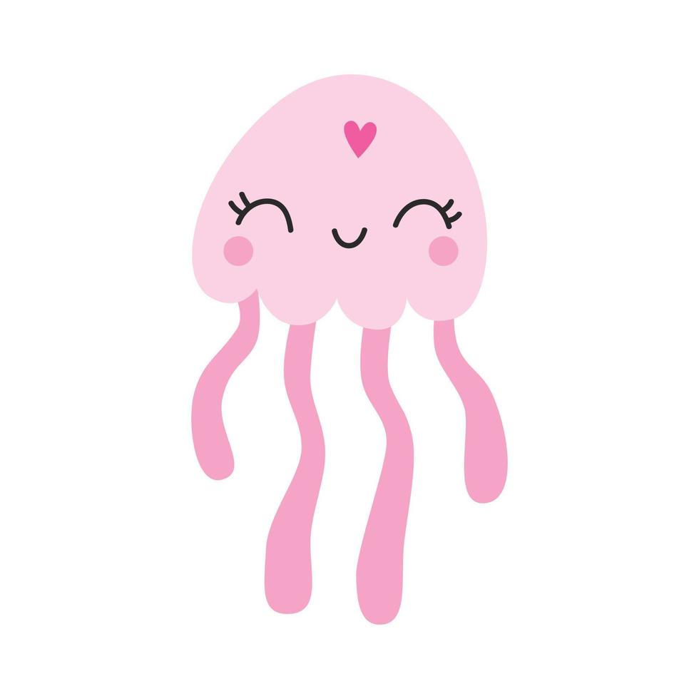 linda medusa rosa. ilustración infantil vectorial vector