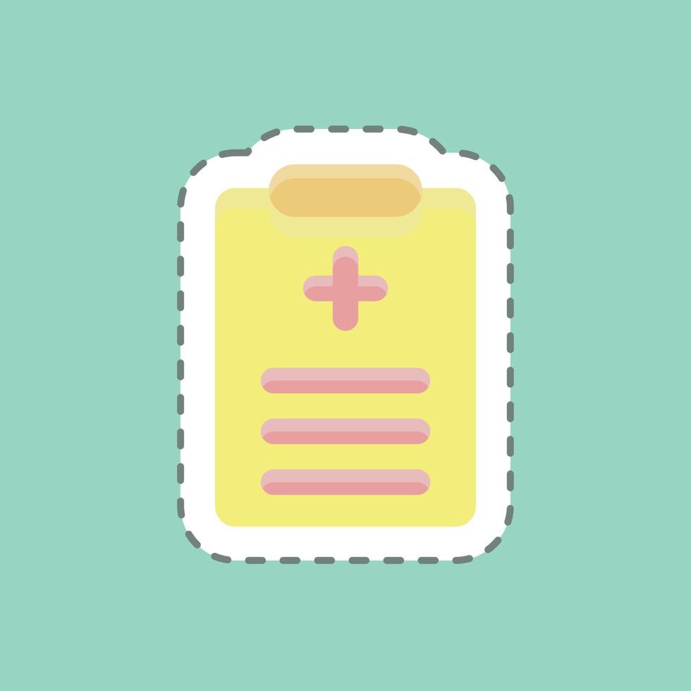 Sticker line cut Med Records. suitable for education symbol. simple design editable. design template vector. simple illustration vector