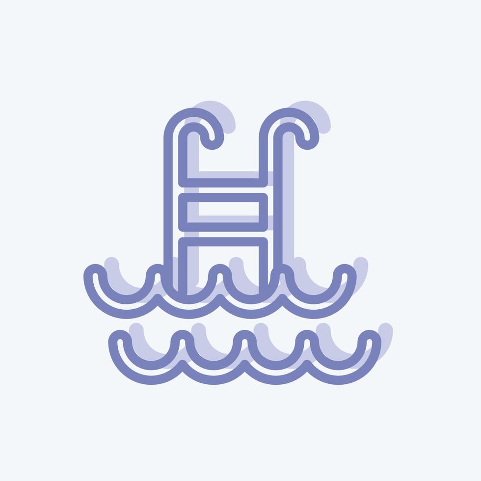 Icon Swimming. suitable for Healthy symbol. two tone style. simple design editable. design template vector. simple illustration vector