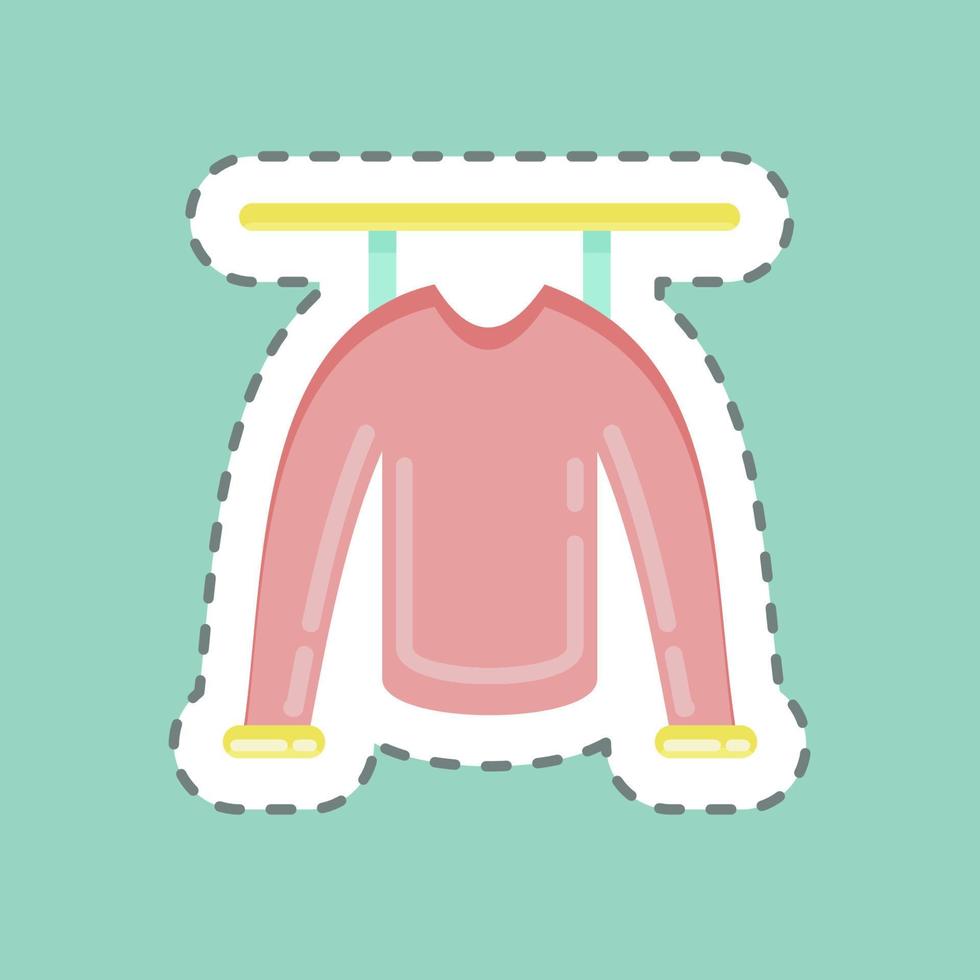 Sticker line cut Clothes. suitable for Kids symbol. simple design editable. design template vector. simple illustration vector