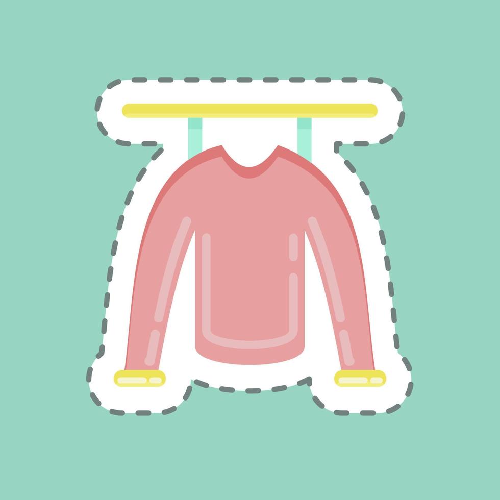 Sticker line cut Clothes. suitable for Kids symbol. simple design editable. design template vector. simple illustration vector