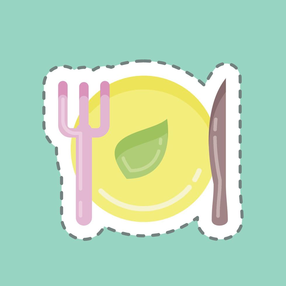 la línea de pegatinas corta alimentos saludables. adecuado para símbolo saludable. diseño simple editable. vector de plantilla de diseño. ilustración sencilla