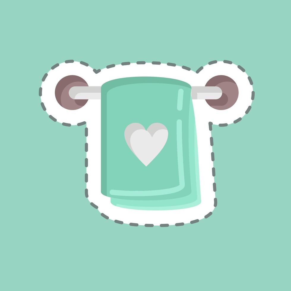 Sticker line cut Towel. suitable for Kids symbol. simple design editable. design template vector. simple illustration vector