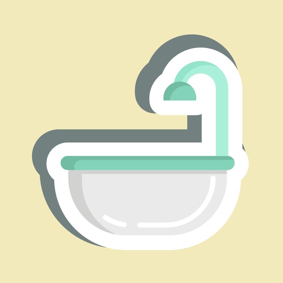 pegatina baño. adecuado para el símbolo de los niños. diseño simple editable. vector de plantilla de diseño. ilustración sencilla