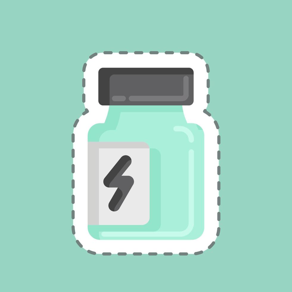 suplementos de corte de línea de etiqueta. adecuado para símbolo saludable. diseño simple editable. vector de plantilla de diseño. ilustración sencilla