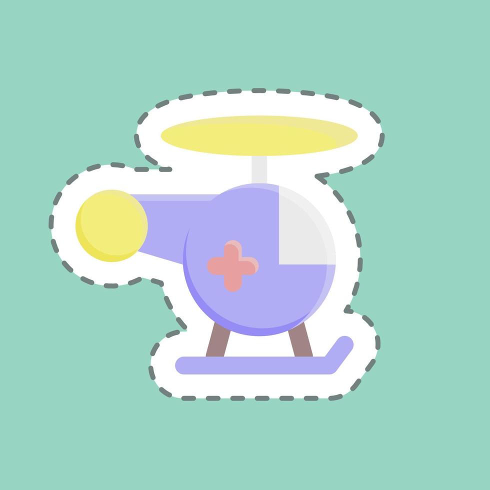 Sticker line cut Helicopter. suitable for education symbol. simple design editable. design template vector. simple illustration vector