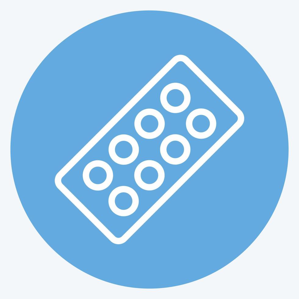 Icon Pills Strip. suitable for education symbol. blue eyes style. simple design editable. design template vector. simple illustration vector