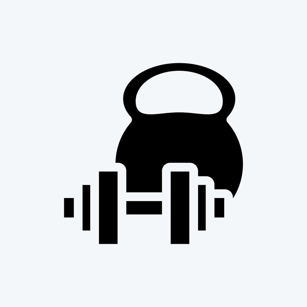 Icon Weight Training. suitable for Healthy symbol. glyph style. simple design editable. design template vector. simple illustration vector