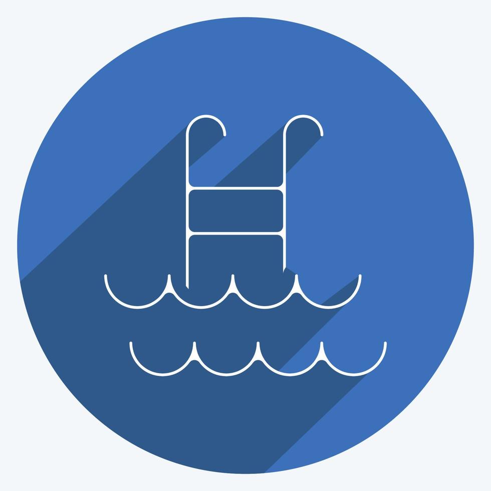 Icon Swimming. suitable for Healthy symbol. long shadow style. simple design editable. design template vector. simple illustration vector