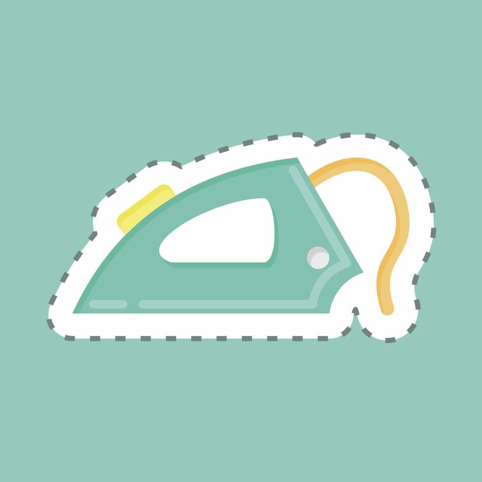 Sticker line cut Iron. suitable for Kids symbol. simple design editable. design template vector. simple illustration vector