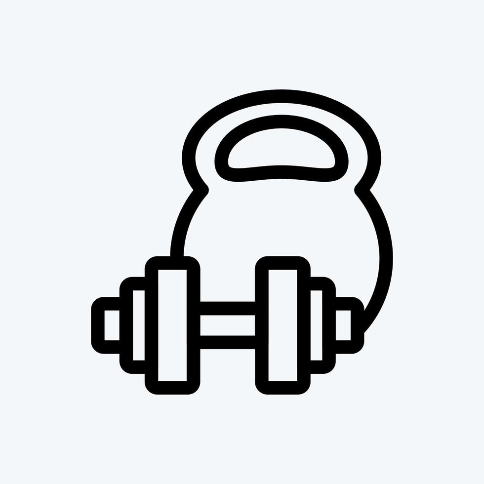 Icon Weight Training. suitable for Healthy symbol. line style. simple design editable. design template vector. simple illustration vector