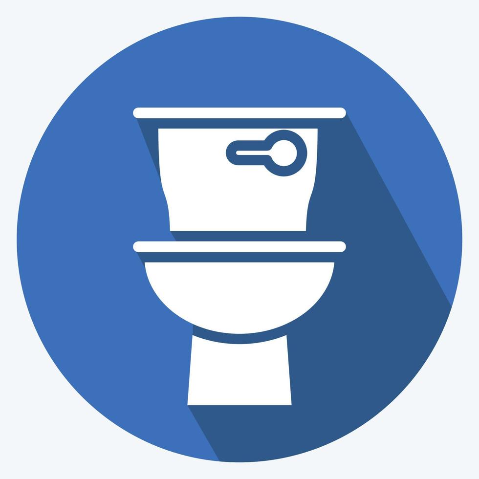 Icon Toilet. suitable for Kids symbol. long shadow style. simple design editable. design template vector. simple illustration vector